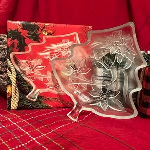 Savoir Vivre Mikasa Glass Christmas Tree Candy Nut Snack Dish Tray